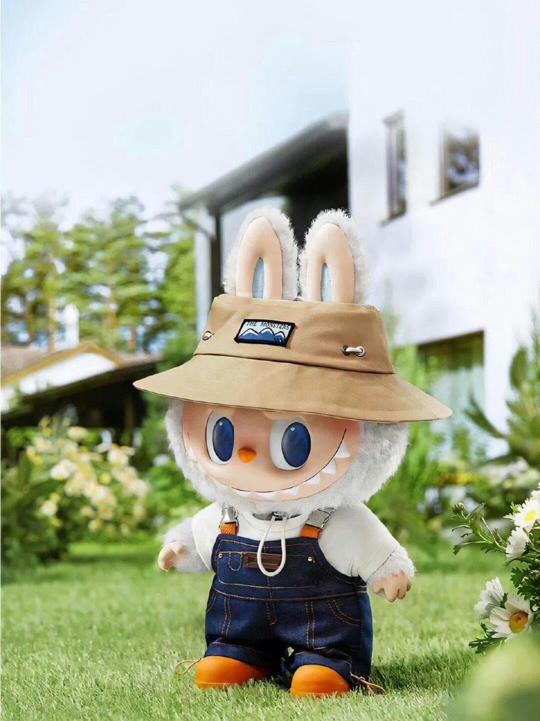 Labubu traveling in a fantasy forest